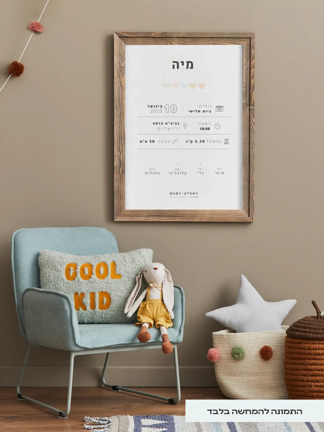 תעודת לידה מעוצבת - ICONS | Baby Story